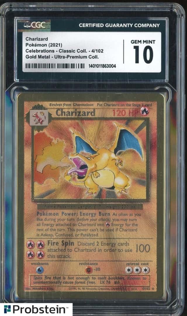 2021 Pokemon Celebrations Classic Ultra Premium #4 Charizard Gold Metal CGC 10