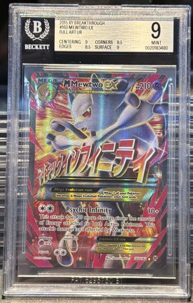 Pokémon TCG M Mewtwo EX 160/162 Full Art XY Breakthrough Holo BGS 9 Mint