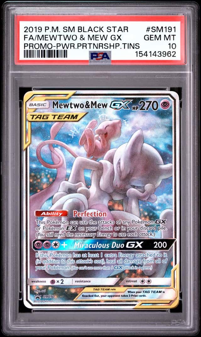 2019 Pokemon SM Black Star Promos Mewtwo & Mew #SM191 PSA 10 GEM MINT