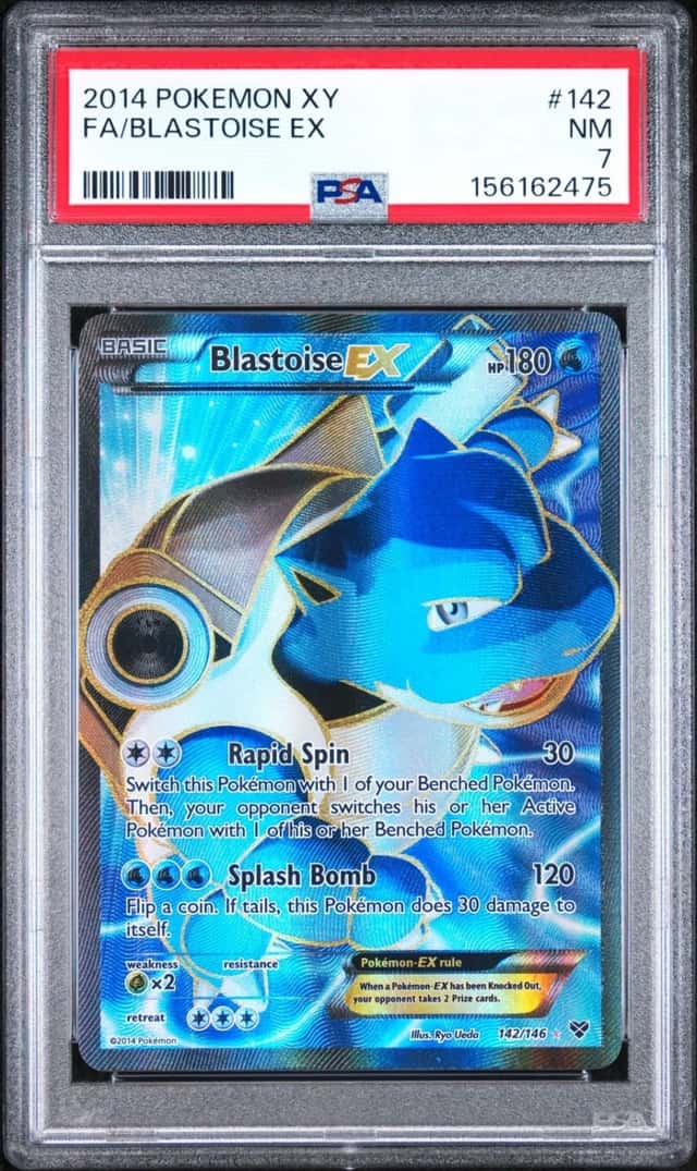 2014 POKEMON XY #142 FULL ART/BLASTOISE EX PSA 7