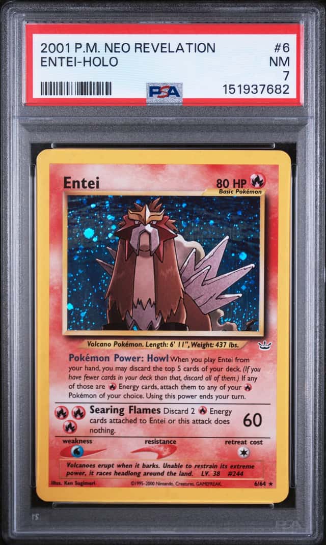 The Pokémon Company 2001 Neo Revelation Entei 6/64 Holo Rare PSA 7 English