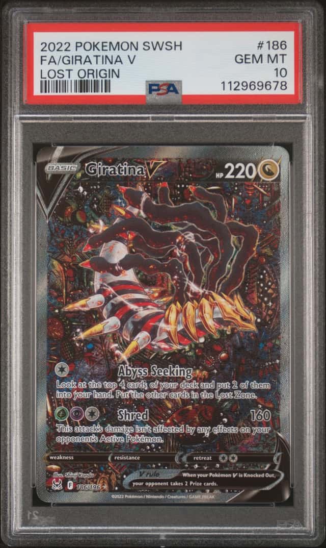 2022 Pokemon SWSH Lost Origin Giratina V Full Art #186/196 PSA 10 GEM MINT