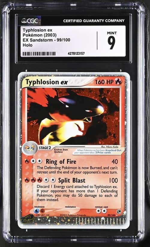 Pokémon Typhlosion ex Holo 2003 EX Sandstorm 99/100 CGC 9