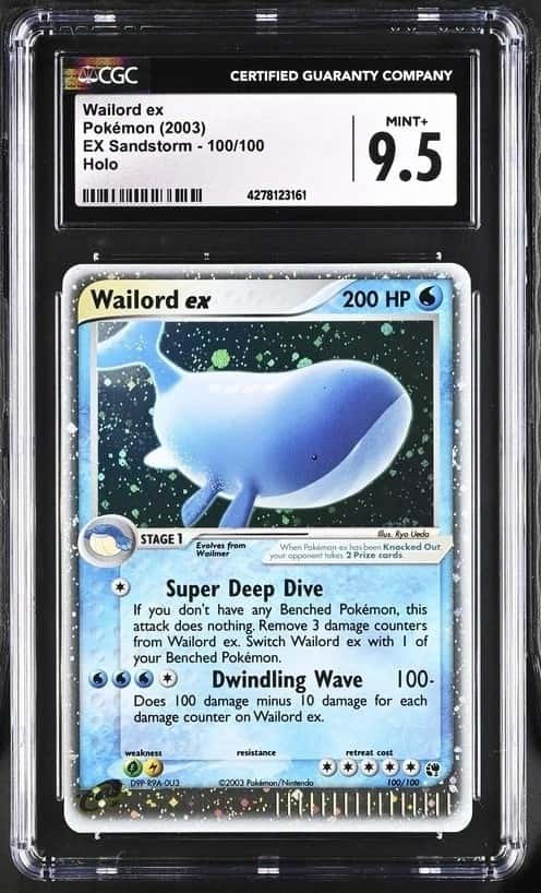 2003 Pokemon Wailord ex EX Sandstorm 100/100 Holo CGC 9.5