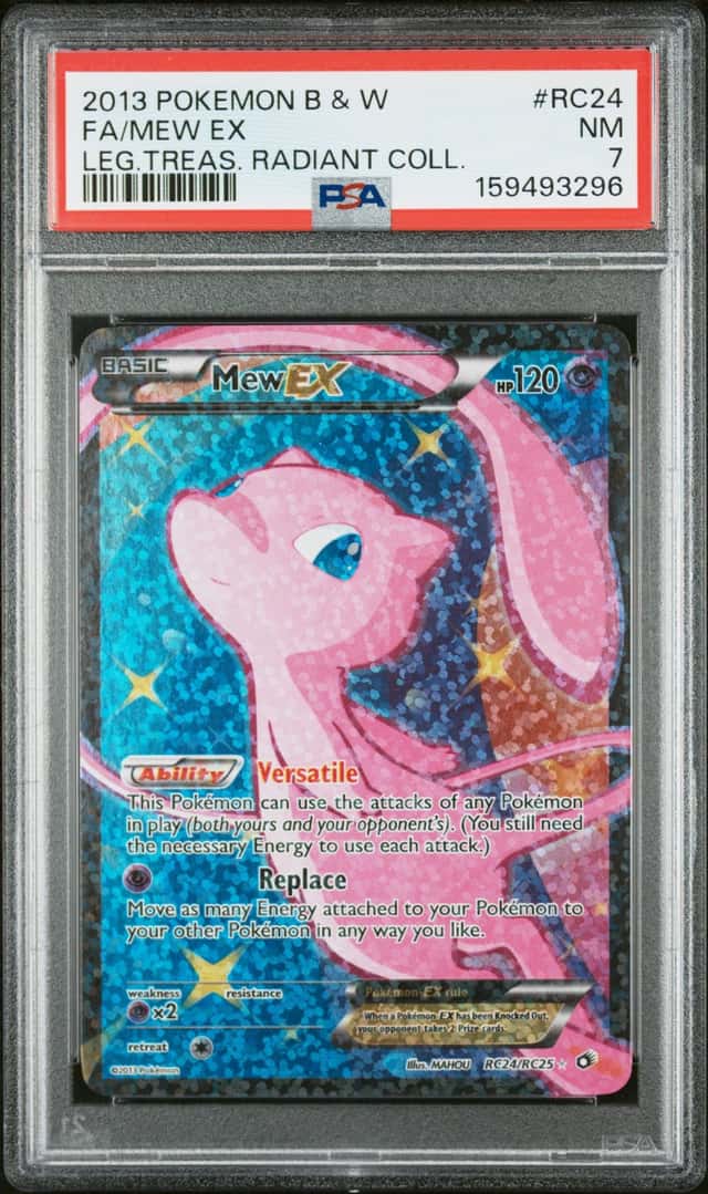2013 POKÉMON #RC24 FULL ART/MEW EX PSA 7