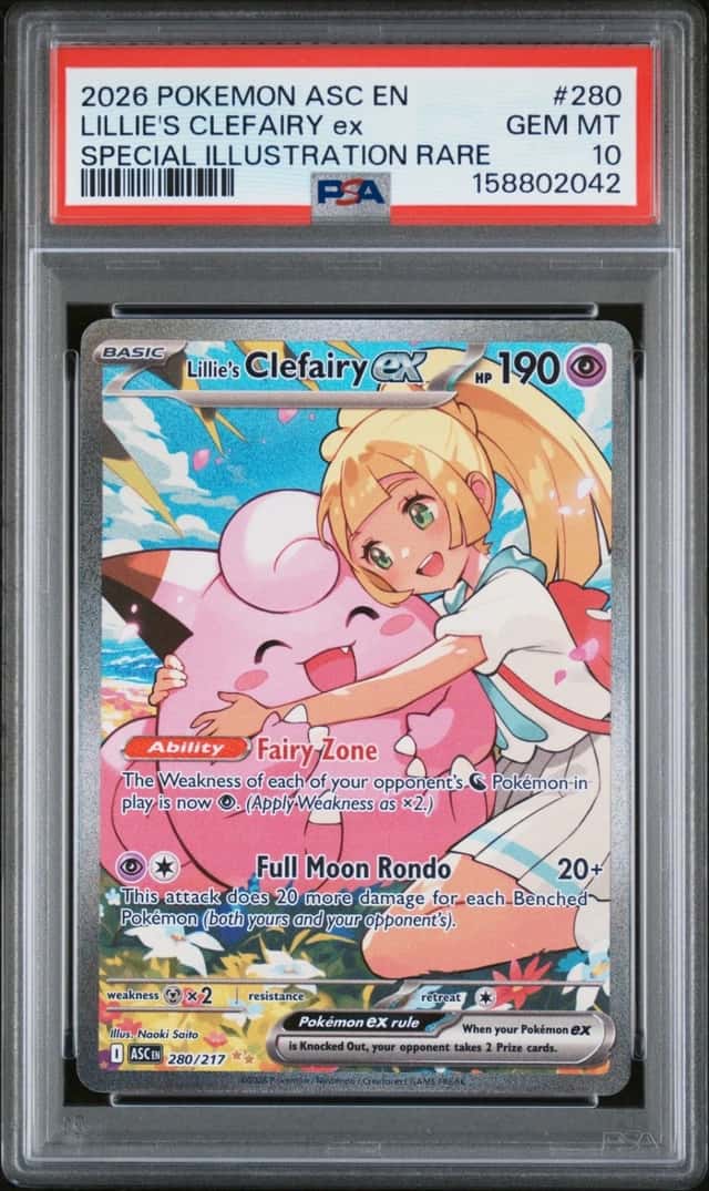 2026 POKEMON ASCENDED HEROES SPECIAL ILLUSTRATION LILLIE'S CLEFAIRY EX PSA 10