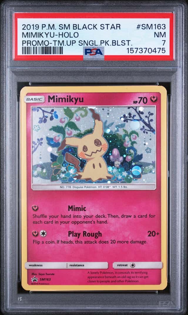 Mimikyu Promo 2019 Pokemon Sun and Moon Near mint PSA 7