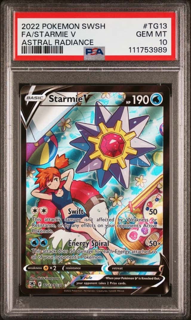 2022 POKEMON SWORD & SHIELD ASTRAL RADIANCE #TG13 FULL ART/STARMIE V PSA 10