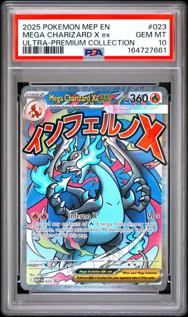2025 POKEMON MEP EN-ME BLACK STAR PROMO #023 MEGA CHARIZARD X EX PSA 10