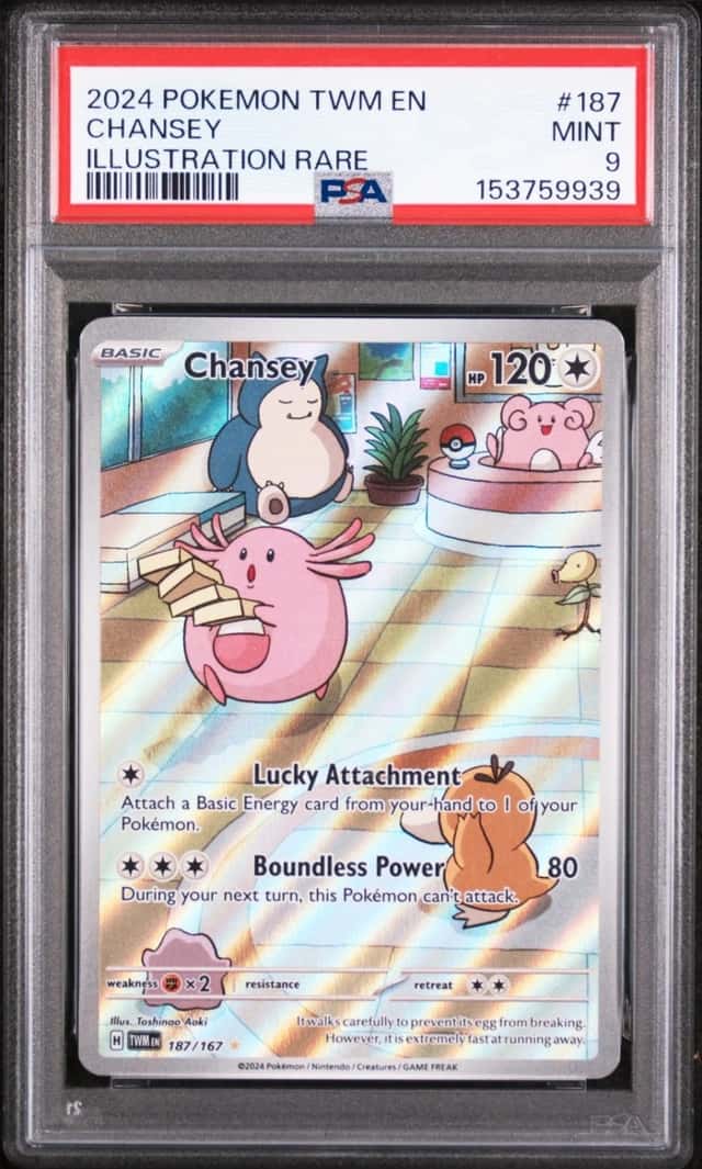 2024 POKEMON TWM EN-TWILIGHT MASQUERADE ILLUSTRATION RARE #187 CHANSEY PSA 9