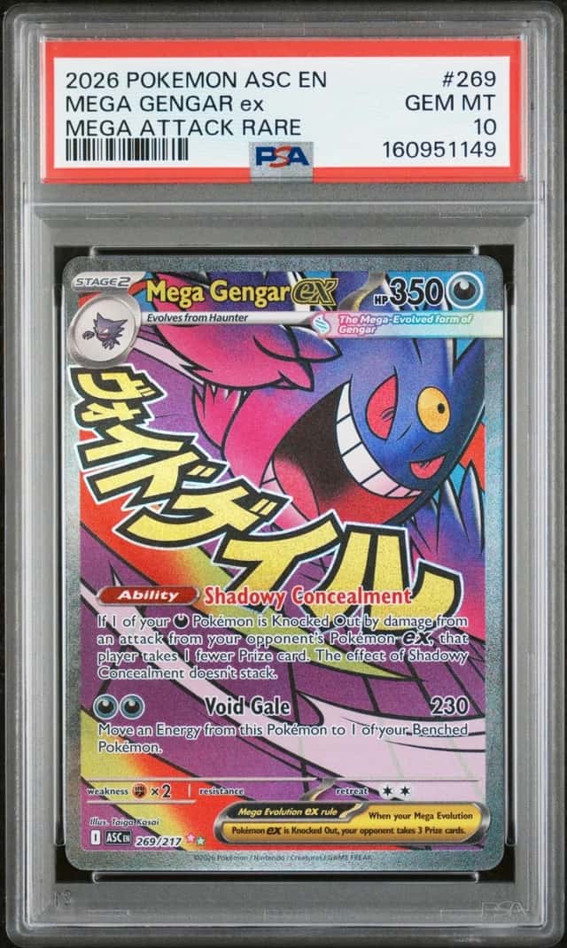 2026 POKEMON ASC EN-ASCENDED HEROES MEGA ATTACK RARE #269 MEGA GENGAR EX PSA 10