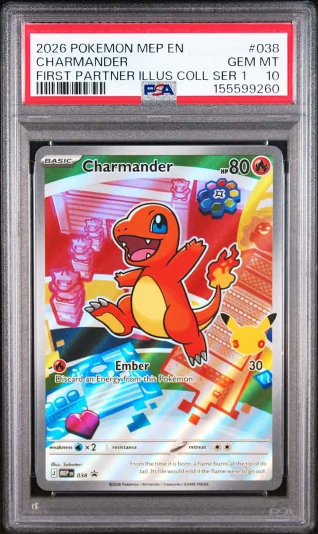 2026 POKEMON MEP FIRST PARTNER ILLUSTRATION COLLECTION #038 CHARMANDER PSA 10