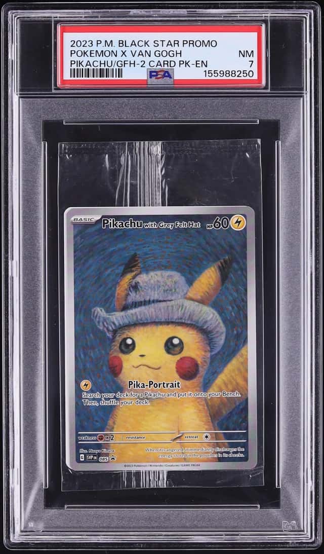 2023 Pokemon SV Promo Van Gogh Cello Pack Full Art Pikachu With Grey Felt Hat #85 PSA 7 NRMT
