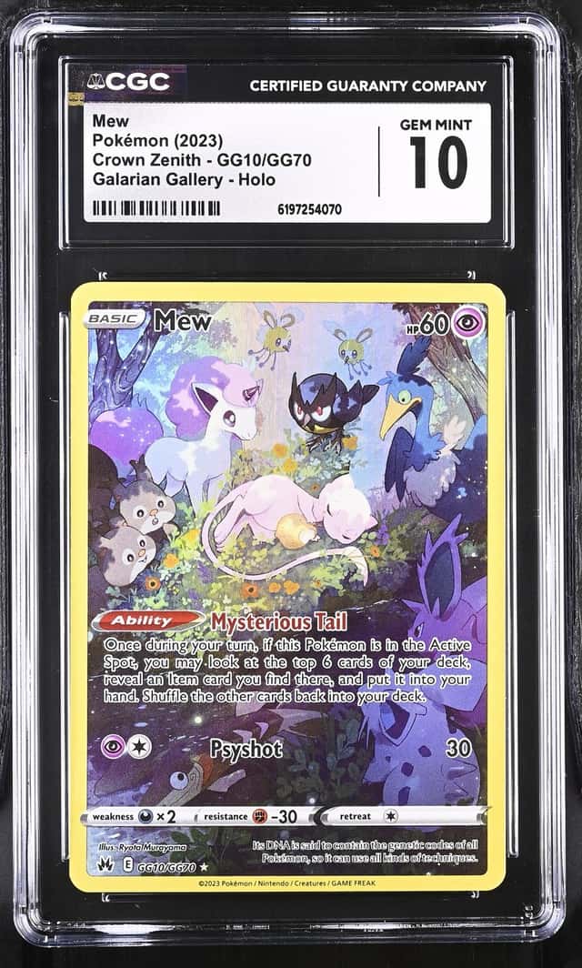 2023 Pokemon Sword & Shield Crown Zenith Galarian Gallery Alt Art Mew #GG10 CGC 10 GEM MINT