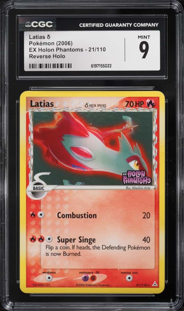 2006 Pokemon EX Holon Phantoms Reverse Holo Latias #21 CGC 9 MINT