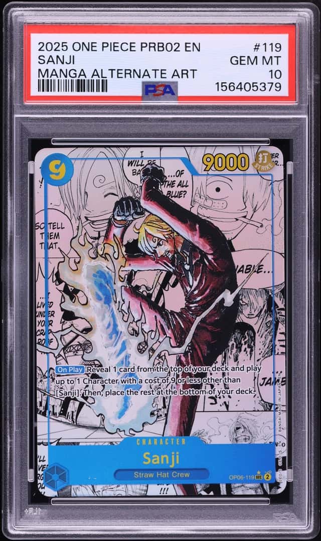 2025 One Piece Premium Booster The Best Vol.2 Manga Art Sanji #OP06-119 PSA 10 GEM MINT