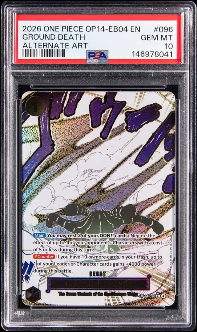 2026 One Piece The Azure Sea's Seven Alternate Art #096 Ground Death - PSA GEM MT 10