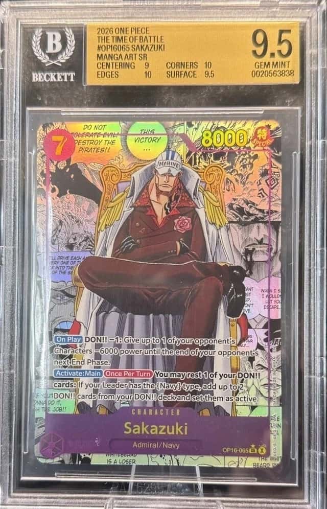 Bandai One Piece TCG Sakazuki OP16-065 Manga Art Foil SR BGS GEM MINT 9.5