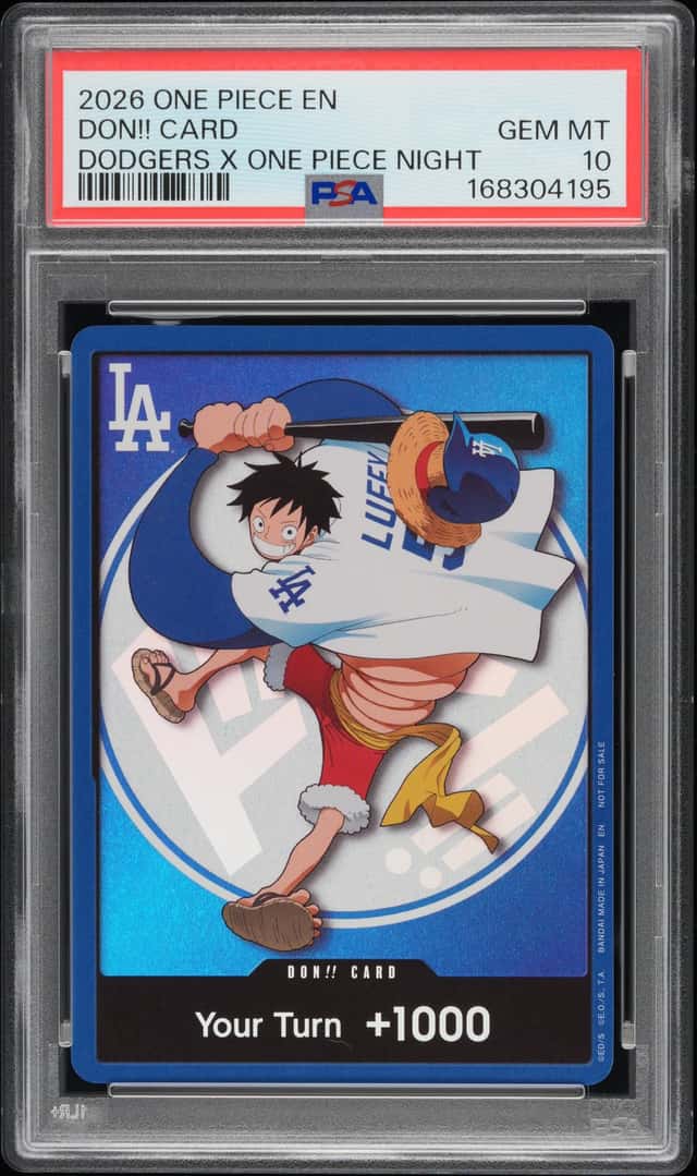 2026 DODGERS x ONE PIECE NIGHT MONKEY D LUFFY DON!! CARD PROMO PSA 10
