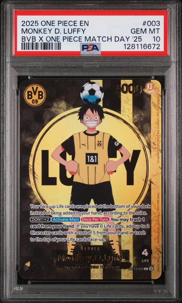 2025 One Piece En BVB X One Piece Match Day #003 Monkey D. Luffy PSA 10 GEM MINT
