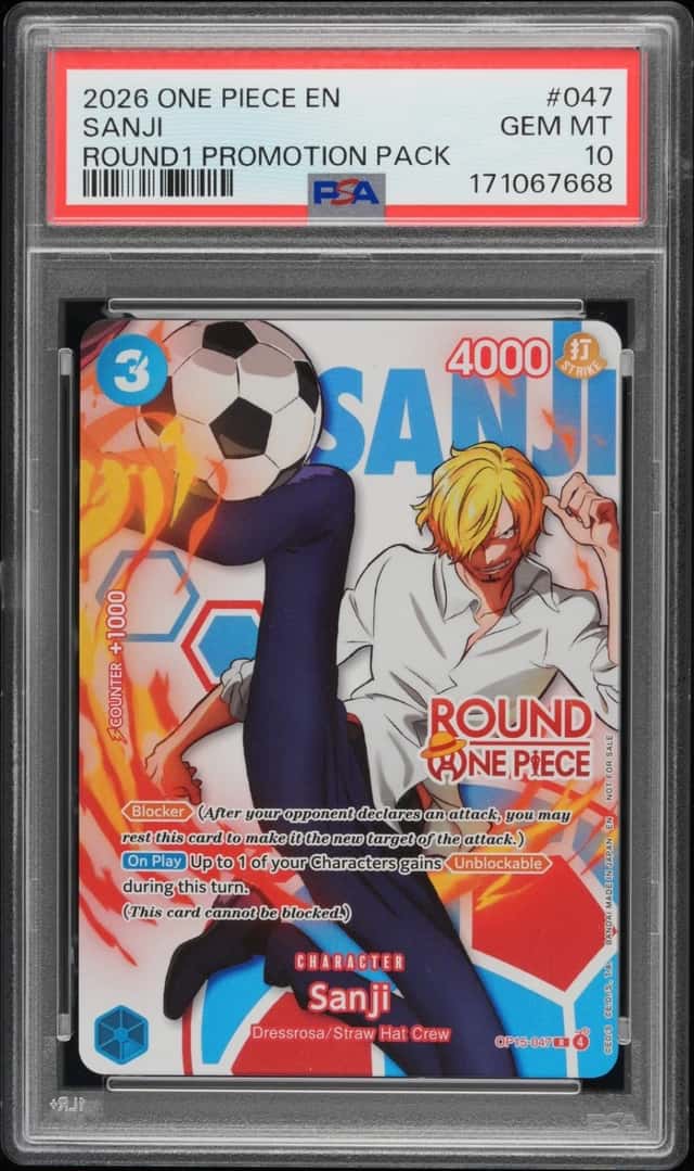2026 ONE PIECE ROUND1 PROMOTION PACK #047 SANJI PSA 10