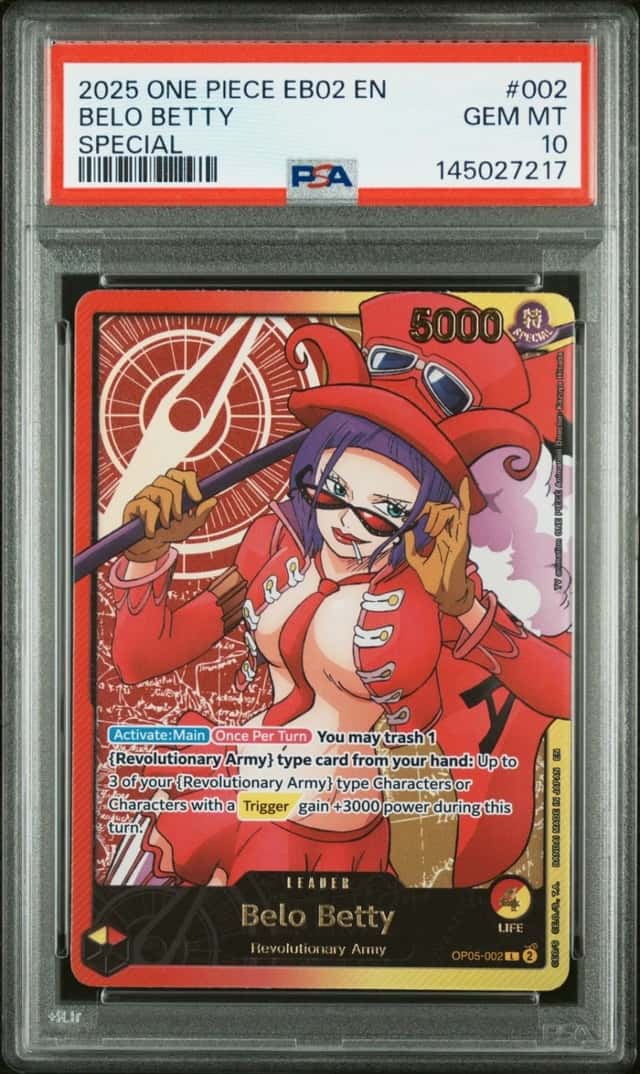 ONE PIECE BELO BETTY 2025 EB02-EXTRA BOOSTER -ANIME 25TH COL- #002 SP PSA 10