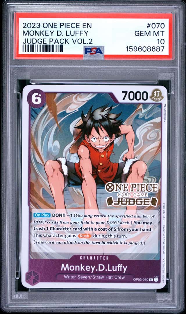 One Piece Monkey D Luffy Judge Volume 2 OP03-070 PSA 10 Gem Mint