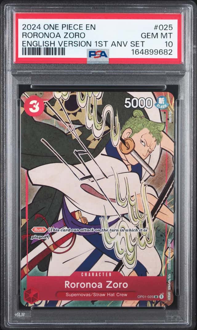 2024 One Piece English Version 1st Anniversary Set #025 Roronoa Zoro PSA 10
