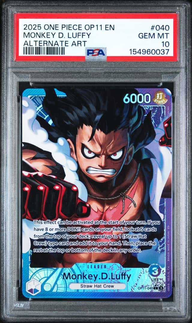 One Piece En Monkey D Luffy Alternate Art OP11-040 PSA 10 Gem Mint