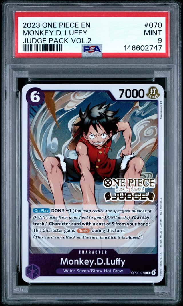 2023 ONE PIECE JUDGE PACK VOLUME 2 #070 MONKEY D. LUFFY PSA 9