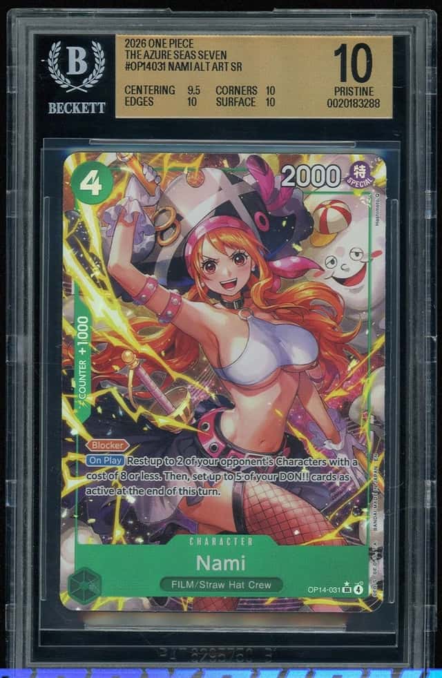 2026 ONE PIECE THE AZURE SEAS SEVEN OP03-026 NAMI BGS 10 PRISTINE