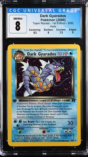 2000 Pokemon Team Rocket First Edition Dark Gyarados Holo #8/82 CGC 8
