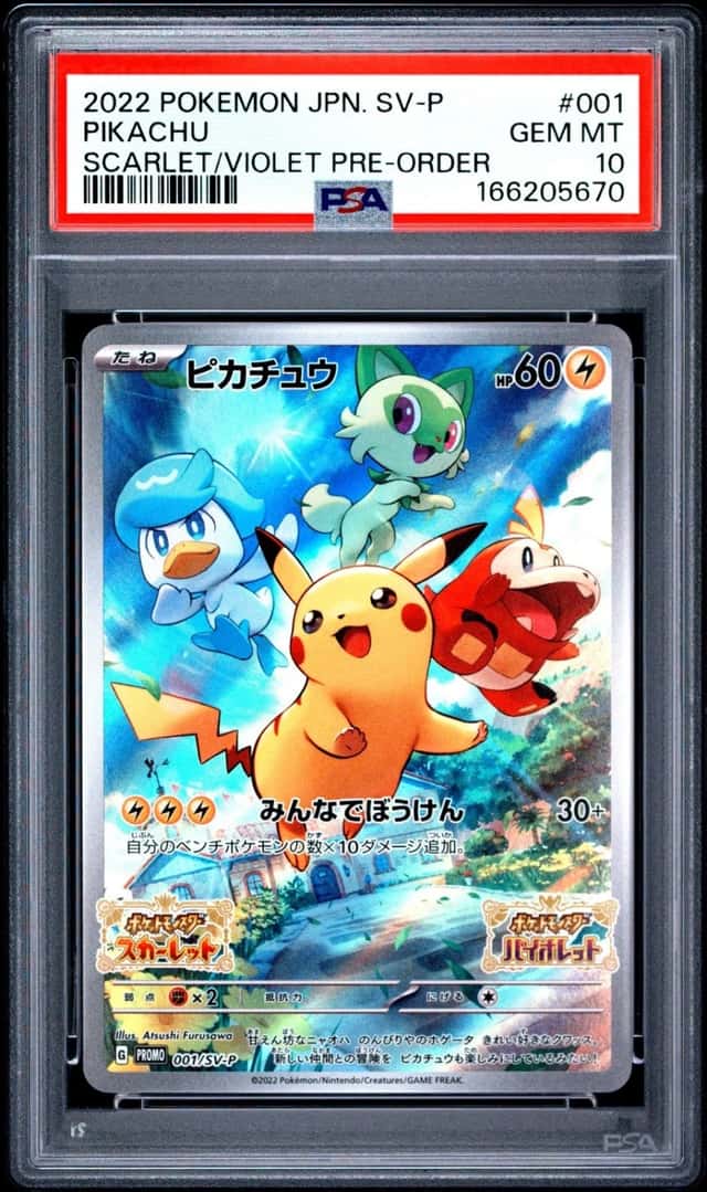 Pokemon Pikachu Sv Promo 001/SV-P Scarlet & Violet Pre-Order Japanese PSA 10