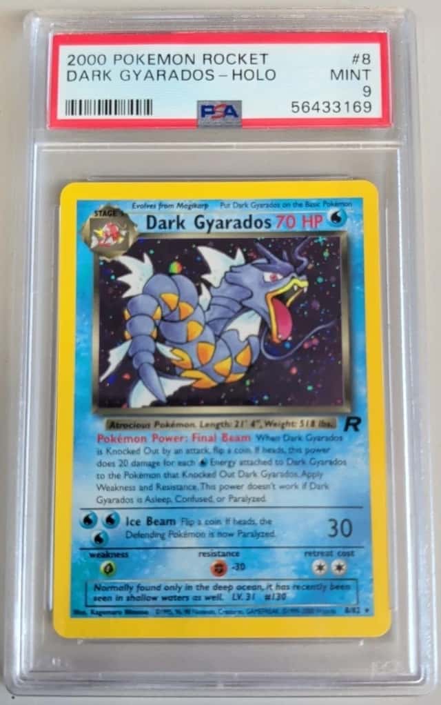 2000 Pokemon Team Rocket Dark Gyarados Holo 08/82 WOTC PSA Mint 9