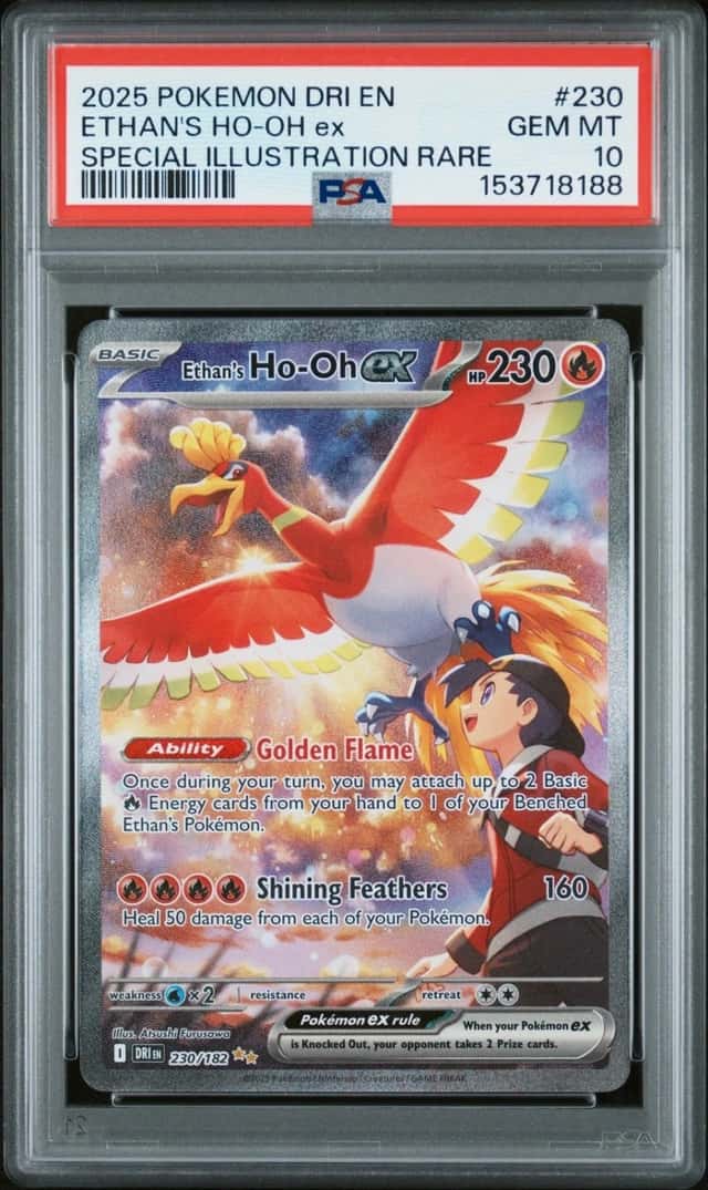 Pokemon Ethan's Ho-Oh ex Destined Rivals 230 Special Illustration Rare PSA 10