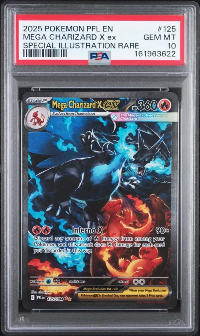 2025 POKEMON PFL SPECIAL ILLUSTRATION RARE #125 MEGA CHARIZARD X EX PSA 10