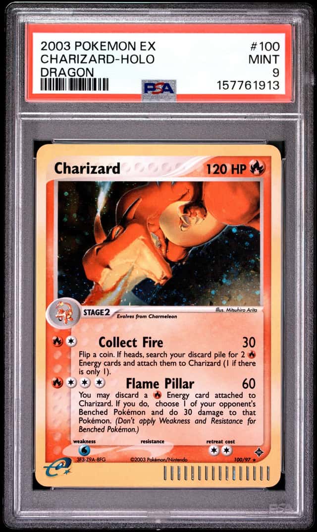 2003 POKEMON EX DRAGON #100 CHARIZARD-HOLO PSA 9