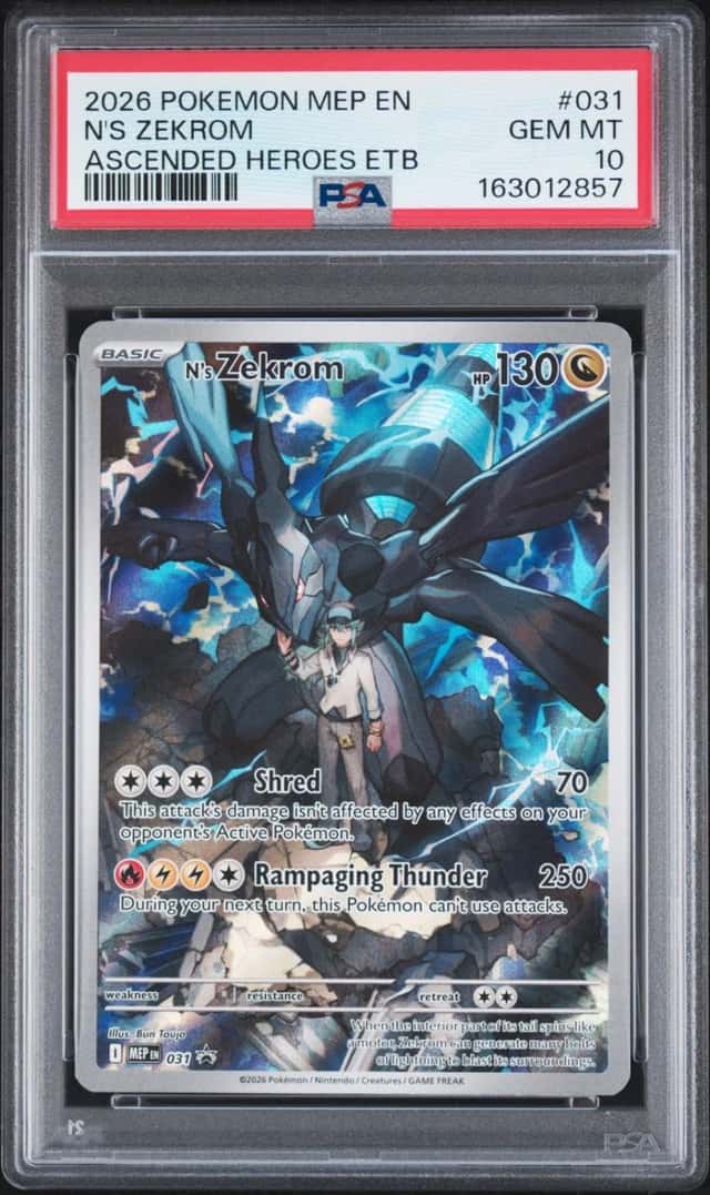 2026 POKEMON MEP EN-ME BLACK STAR PROMO #031 N'S ZEKROM PSA 10