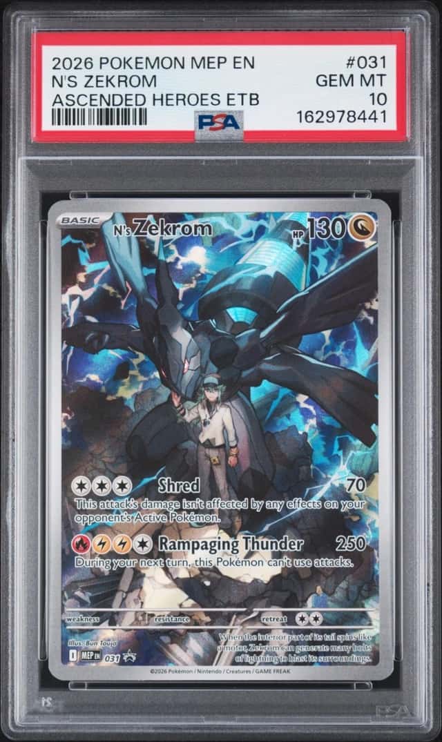 2026 POKEMON MEP EN-ME BLACK STAR PROMO #031 N'S ZEKROM PSA 10