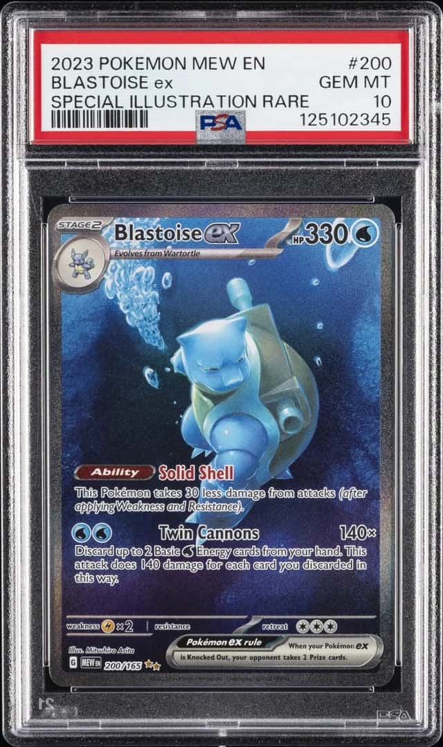 2023 POKEMON MEW EN-151 SPECIAL ILLUSTRATION RARE #200 BLASTOISE EX PSA 10