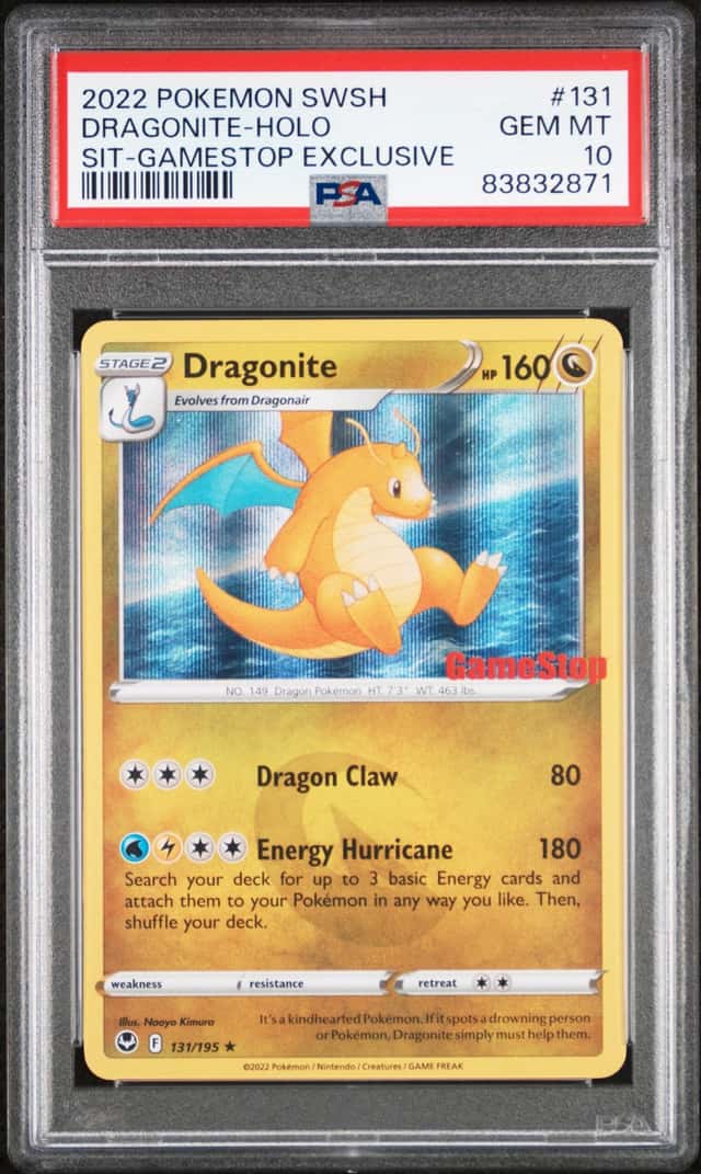 2022 Pokemon DRAGONITE #131/195 GameStop Exclusive Stamp Holo Rare ENG PSA 10