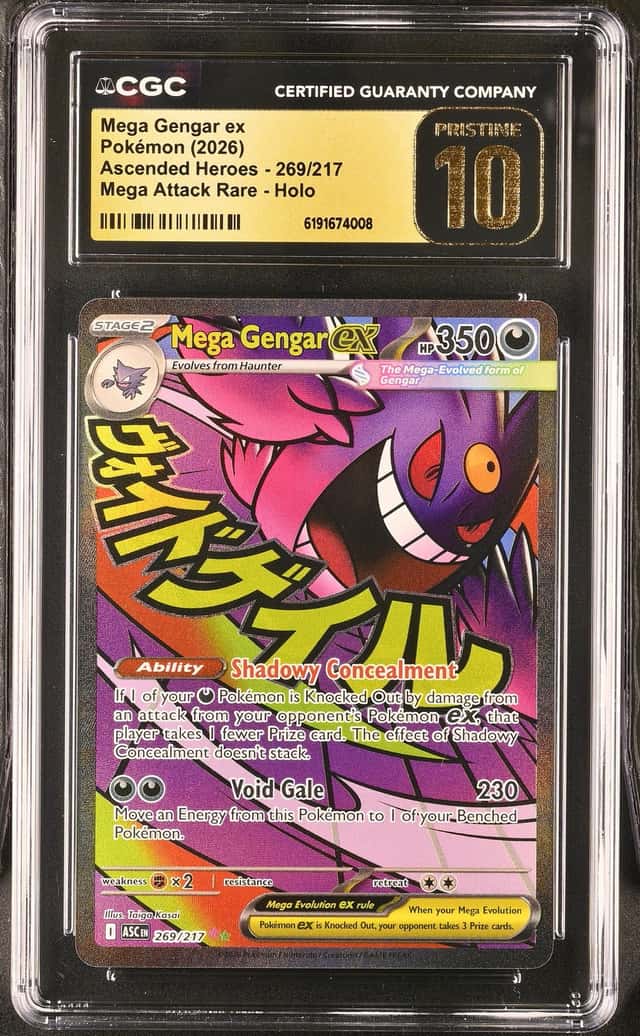 2026 POKEMON ASCENDED HEROES 269 MEGA GENGAR EX MEGA ATTACK RARE CGC PRISTINE 10