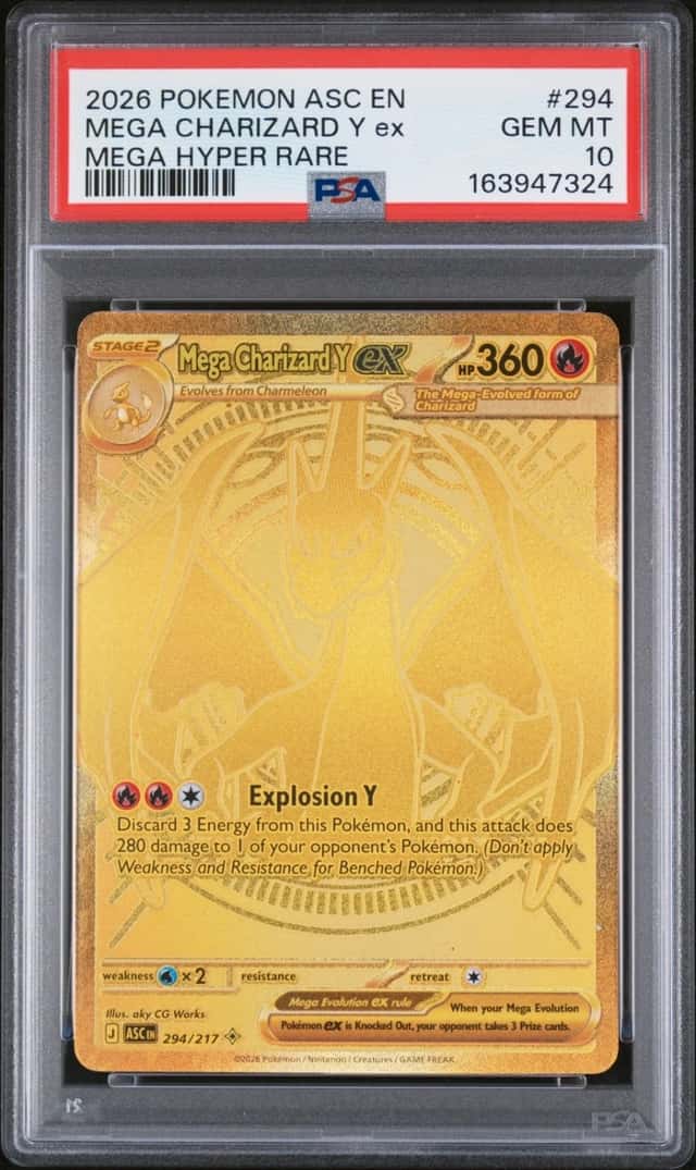 2026 POKEMON ASCENDED HEROES MEGA HYPER RARE #294 MEGA CHARIZARD Y EX PSA 10