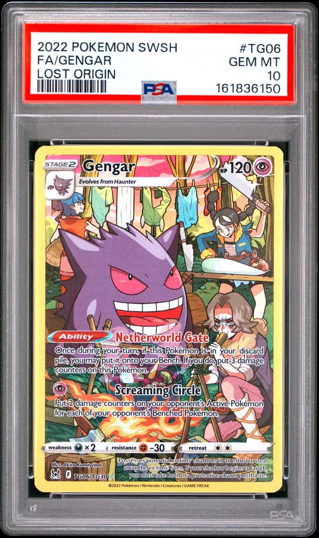 2022 POKEMON SWORD & SHIELD LOST ORIGIN #TG06 FULL ART/GENGAR PSA 10