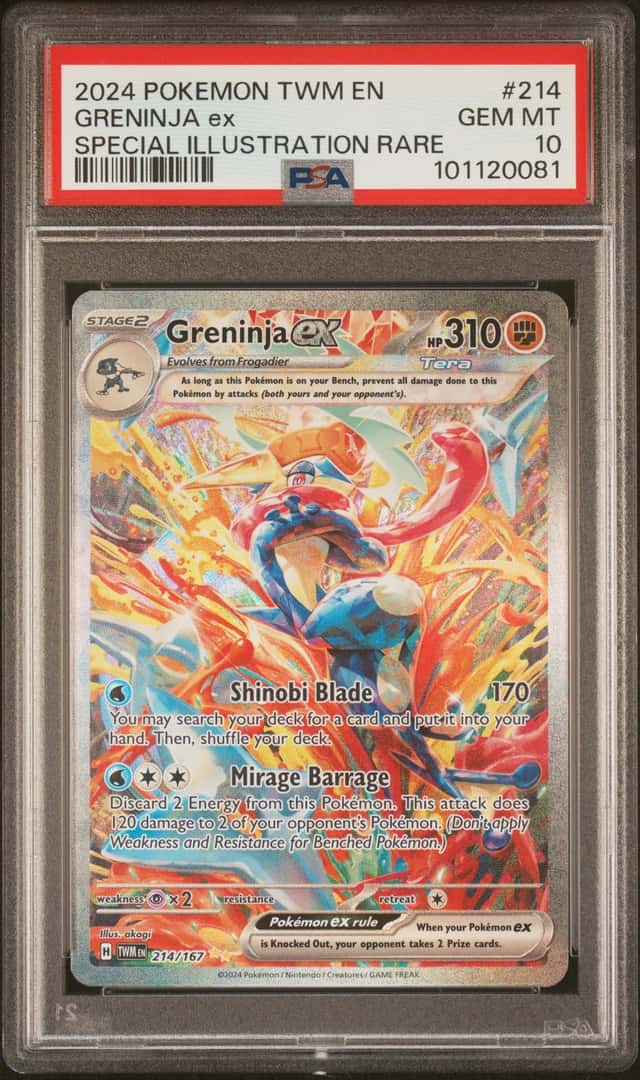 2024 Pokemon GRENINJA EX #214/167 Twilight Masquerade Special Illus. Rare PSA 10