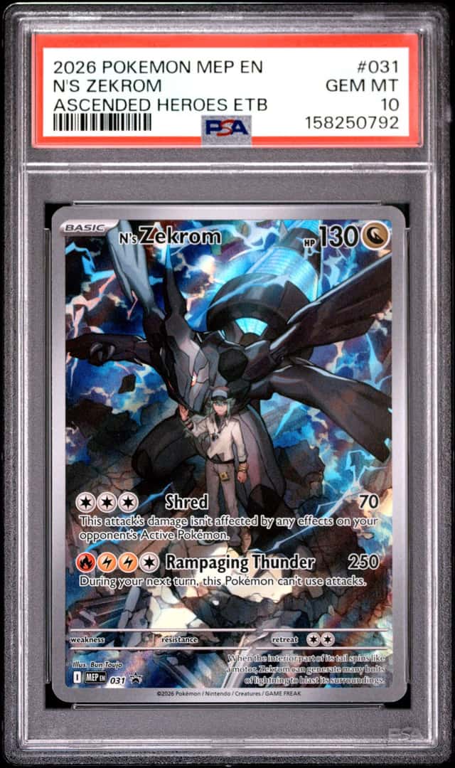 2026 POKEMON MEP EN-ME BLACK STAR PROMO #031 N'S ZEKROM PSA 10