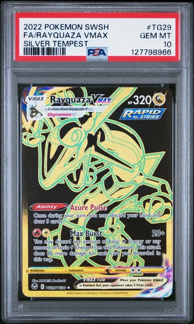 2022 POKEMON FA/RAYQUAZA VMAX SWORD & SHIELD SILVER TEMPEST #TG29 PSA 10