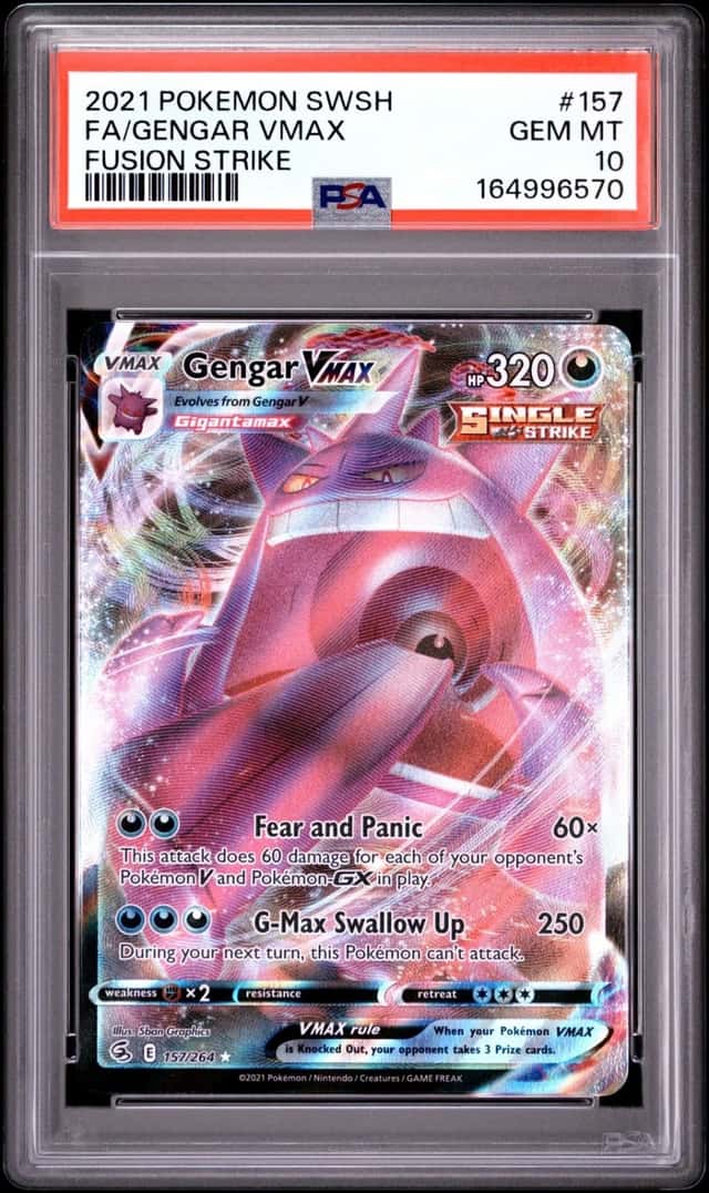 2021 POKEMON SWORD & SHIELD FUSION STRIKE #157 FULL ART/GENGAR VMAX PSA 10