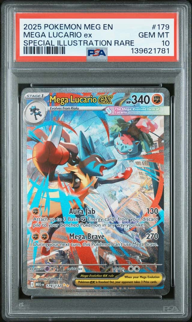 2025 Pokemon Mega Evolution Lucario ex Special Illustration Rare #179/132 PSA 10