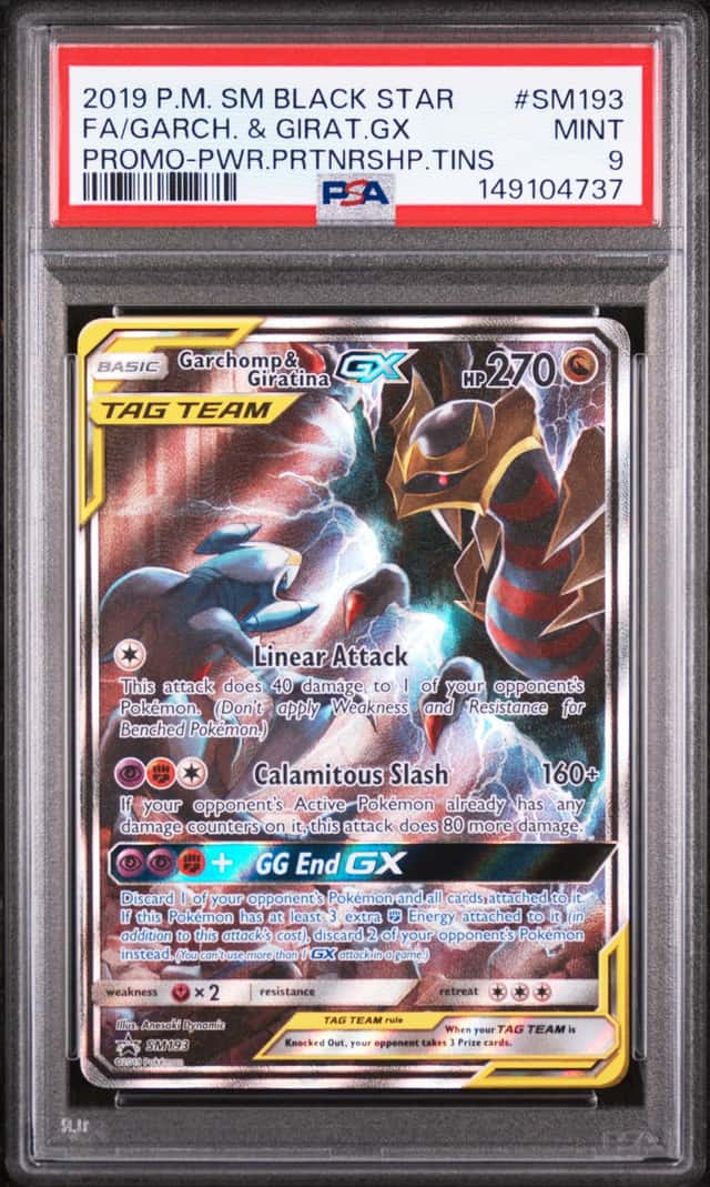 GARCHOMP & GIRATINA GX 2019 POKEMON SM BLACK STAR PROMO #SM193 PSA 9 Q4886
